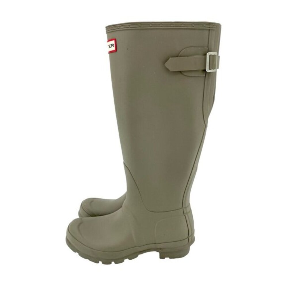 Hunter Original Tall Rain Boots Light Grey Stretch Back SZ 6 US 37 EU New